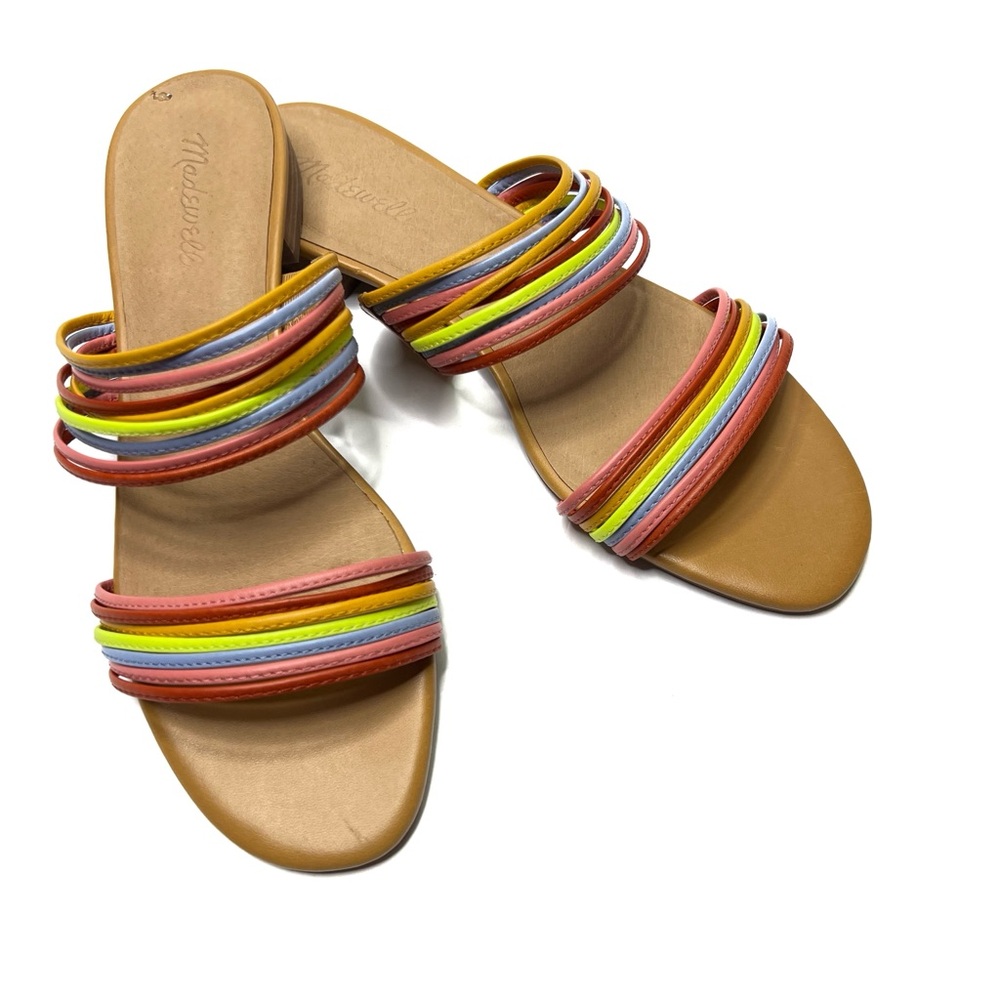 Madewell Meg Rainbow Slide Strappy Slip-on Flat Sandals Size 9.5